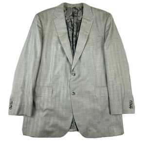 Elevee Light Gray Scabal‎ Pure Cashmere Functional Cuff Mens Blazer 44L Mint